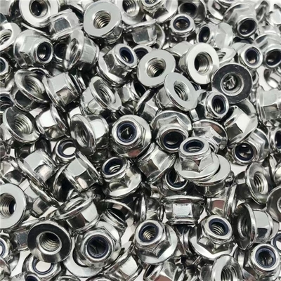 DIN6926 Stainless Carbon Steel Flange Nuts A2.70 Nylon Insert Hex Flange Lock Nut
