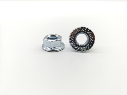 Zinc Finish Serrated Hex Flange Nuts DIN 6923 M5 To M20 Class 8